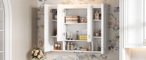 English Elm Modern Wall Mounted Medicine Cabinet with Open Shelving and Soft Close Hinges for Bath N710P358592K