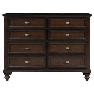 English Elm Berwick Eight Drawer Oak Veneer Dresser with Gunmetal Hardware for Classic Bedrooms B062P440098