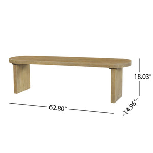 English Elm Indoor Solid Pine Dining Bench Seats Three Adults Farmhouse Style Kitchen Seating N779P329126N
