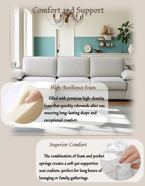 English Elm Fx-P20M-3S0-Cw Modern L-Shaped Sectional Sofa With Ottoman, Deep Comfort & Hidden Storage For Homes W576S00229