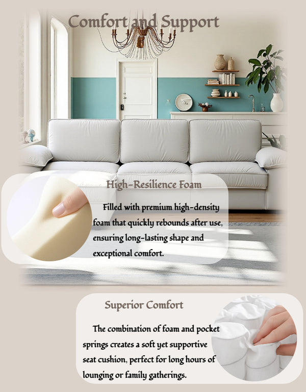 English Elm Fx-P20M-3S0-Cw Modern L-Shaped Sectional Sofa With Ottoman, Deep Comfort & Hidden Storage For Homes W576S00229