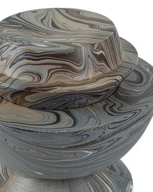 Currey & Company Marbleized Stacking Box Set Of 3 - Elegant Gray Decorative Containers For Stylish Home Storage Gray Wood 1200-1049-currey-company