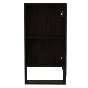 English Elm Medicine Cabinet Matte Black Mirrored Door with Open Shelf for Modern Bathrooms B097133126