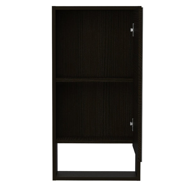 English Elm Medicine Cabinet Matte Black Mirrored Door with Open Shelf for Modern Bathrooms B097133126