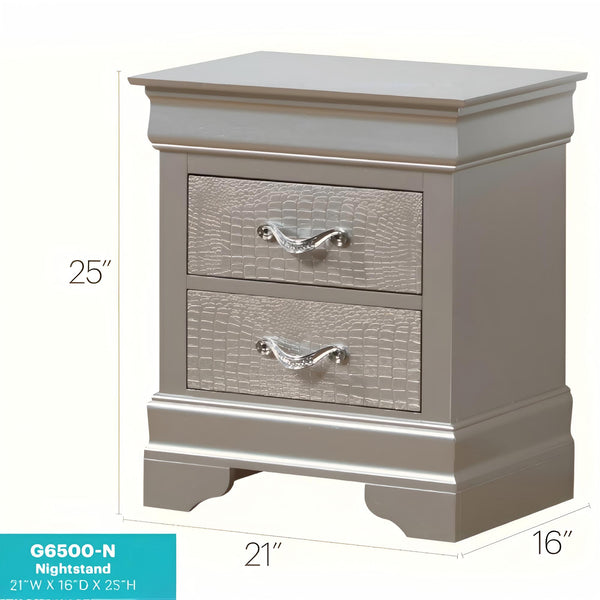 English Elm Elegant Compact Nightstand with Sleek Finish, Durable No-Assembly Design for Small Spaces and Storage Champagne 28 L x 23 W x 18 H B078118417
