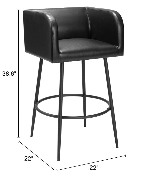 Horbat Barstool - Set of 2 Black 110063 Zuo Modern