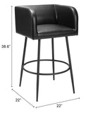 Horbat Barstool - Set of 2 Black 110063 Zuo Modern