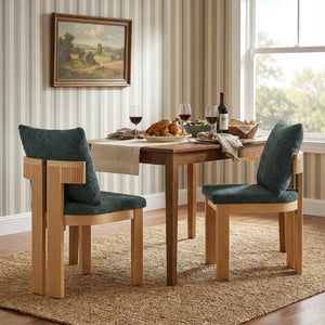 English Elm Indoor Boucle Upholstered Dining Chairs Rubberwood Frame Set of 2 for Modern Spaces N779P379862G