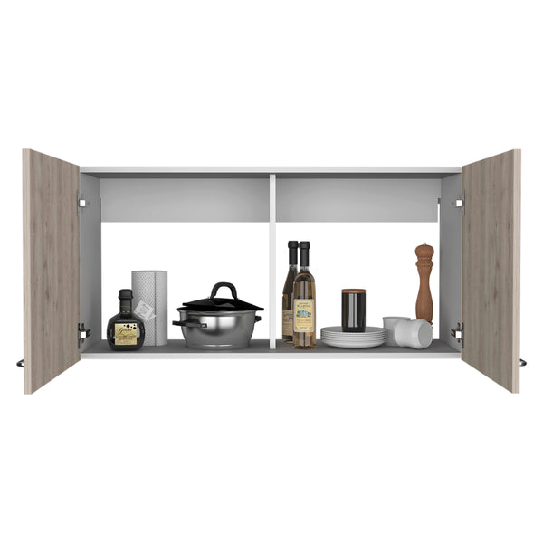 English Elm Oklahoma Wall Cabinet Two Doors – Space-Saving Particleboard Storage 39.3"W x 19.3"H Sleek Design Multicolor 42 L x 25 W x 4 H B128P148949