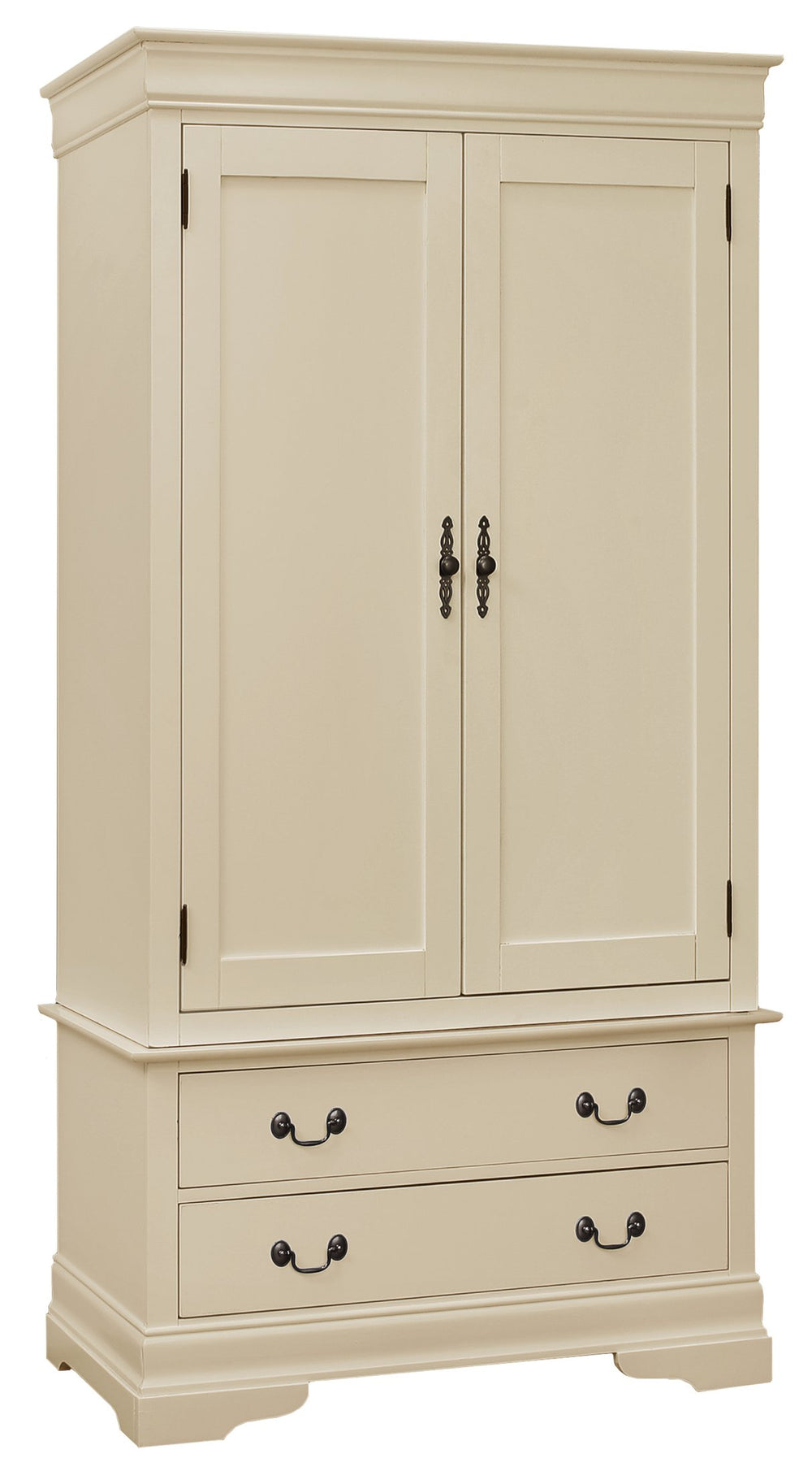English Elm Elegant Beige Armoire 78"H x 40"W x 24"D — No-Assembly Stylish Storage Cabinet, Particle Board Craftsmanship B078S00034