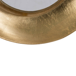 English Elm D18.7 Gold Wall Mirror with LED Lighting — 18.5" Elegant Round Illuminated Accent for Bathroom Vanity, Loft Decor W2078P288176