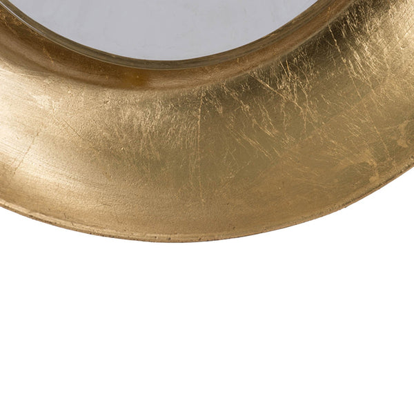 English Elm D18.7 Gold Wall Mirror with LED Lighting — 18.5" Elegant Round Illuminated Accent for Bathroom Vanity, Loft Decor W2078P288176