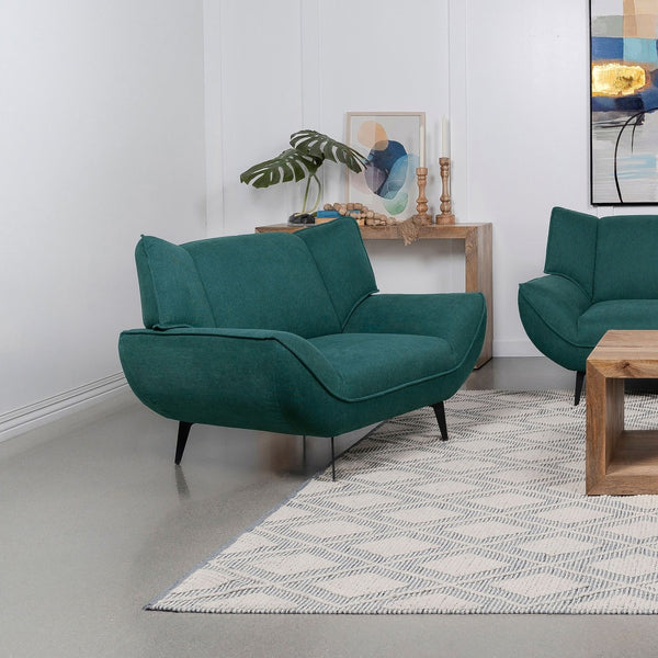 English Elm Grenada Mid-century Wingback Accent Chair with Flared Arms and Tapered Metal Legs B062P440062