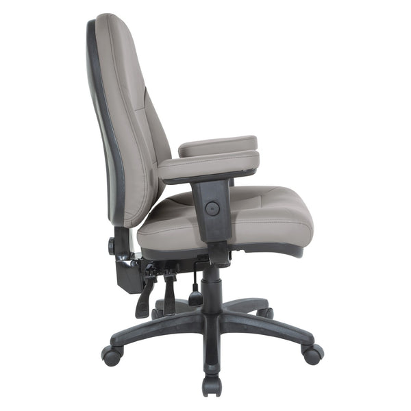 OSP Home Furnishings Professional High Back Ergonomic Office Chair with Lumbar Support and Padded Adjustable Arms Stratus EC4300-R103