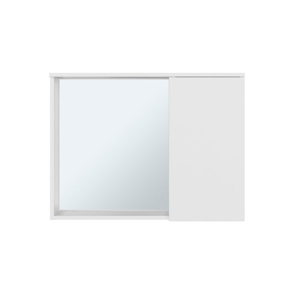 English Elm White Recessed Wall Medicine Cabinet with Mirror Door and Shelved Bathroom Storage B062P476870