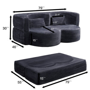 English Elm Folding Floor Futon Sofa Sleeper in Plush Teddy Velvet for Studio or Guest Rooms W3739P368636