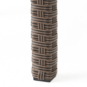 English Elm Outdoor Woven Rattan Backless Barstools Set of 2 Iron Frame Patio Counter Seating N772P368970D