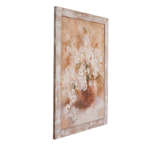 English Elm 35.4x47.2x1.2" Hand-painted Floral Canvas with Rustic Fir Frame for Farmhouse Walls W2078P481782