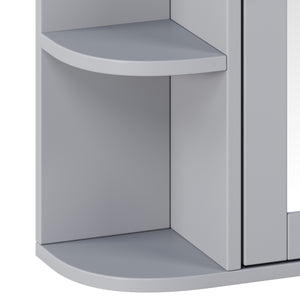 English Elm Bathroom Wall Cabinet with Mirror Door Open Shelving and Adjustable Interior Storage Gray N817P375228G