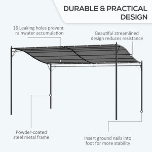 English Elm Outsunny 10' X 13' Steel Pergola Gazebo With Stylish Canopy, Uv Protection, Perfect For Outdoor Spaces W2225P174191-GIGA