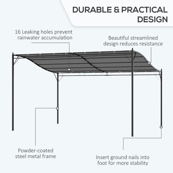 English Elm Outsunny 10' X 13' Steel Pergola Gazebo With Stylish Canopy, Uv Protection, Perfect For Outdoor Spaces W2225P174191-GIGA