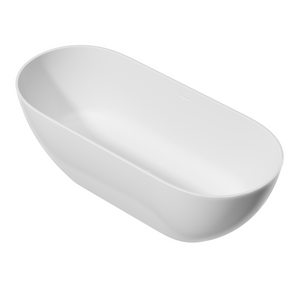 English Elm 69" Freestanding Stone Resin Soaking Tub Ergonomic Spa Bathtub Matte White Finish W1573P178583