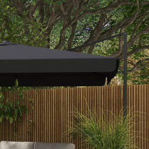 English Elm Outsunny 10' Square Cantilever Patio Umbrella With Adjustable Tilt, Crank Lift & Durable Aluminum Frame W2225P174272-GIGA