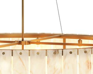 Sunpan Apsara Chandelier - Exquisite Two-tier Alabaster Light Fixture For Grand Spaces, Unique Design Cream Alabaster 111489
