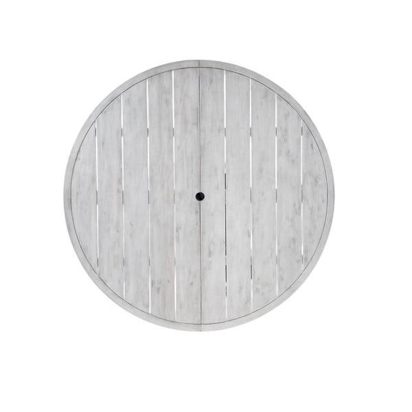 English Elm Outdoor Dinning Set Antique Gray 4-Person Patio Dining with Umbrella Hole, Removable Cushions, Wood-Iron Frame SZ000101AAE