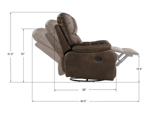 English Elm Wallace & Bay - Brown Power Reclining Loveseat – Rustic Contemporary Chocolate Fabric, Easy-Care Comfort, 75" Wide B361P384417