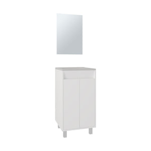 English Elm Brady Mirror Bathroom Cabinet with Bolonia Mirror, One Door, Drawer & Open Shelf, White - Compact Elegance B200P335374