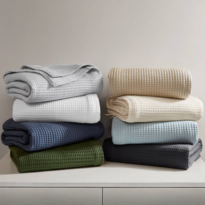 English Elm 1PC Twin Cotton Waffle Blanket 300gsm Lightweight Breathable Cozy Throw for Year-Round Comfort Green 15.75 L x 12.2 W x 3.94 H B035P341140