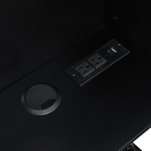 English Elm Full Bunk Bed with App Led Lighting Usb Charging Storage Drawers Kids Bedroom Black N820S00080B