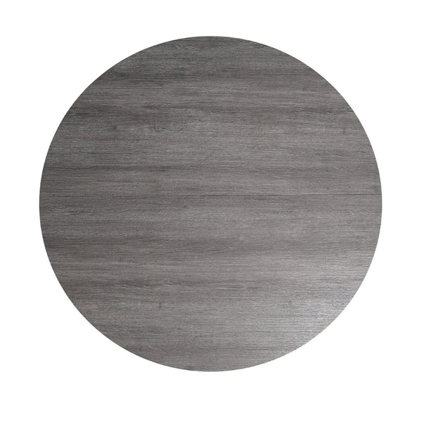 English Elm Contemporary Round Pedestal Dining Set with Upholstered Chairs for Modern Interiors Gray B2741S00779