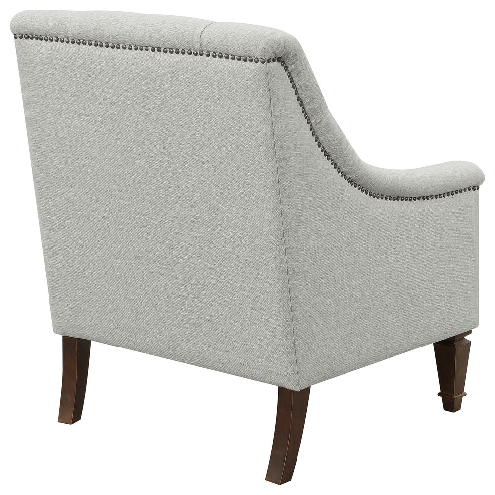 English Elm Veronica Grey Tufted Sloped Arm Chair — Plush Textured Upholstery, Ergonomic Support, Nailhead Trim Elegance B062P328692