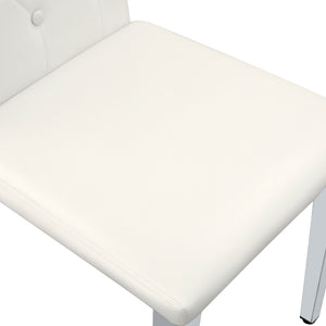 English Elm 4-pack PU dining chairs with ergonomic buckle backrest, high-density sponge seat, gold metal legs elegant luxury White+Silver W1151P295715