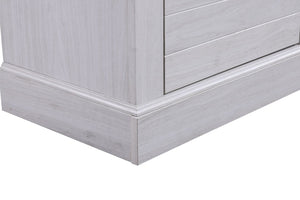 English Elm Tropea 58 Inch Open Shelf Media Console with Oak Finish and Cord Management B2749P413261