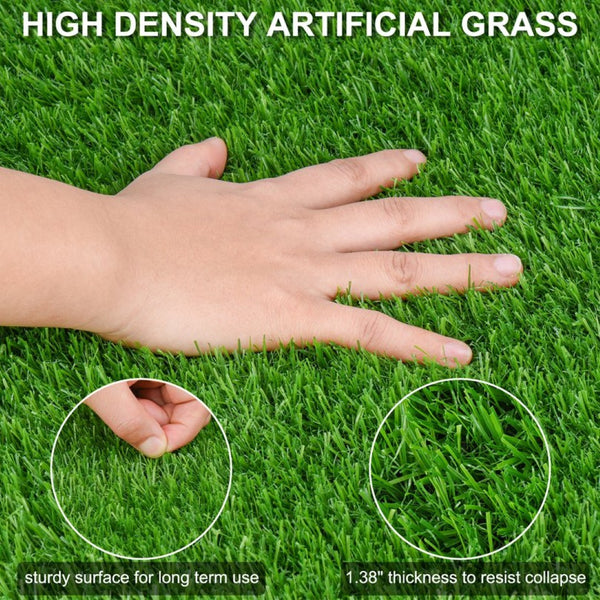 English Elm 5ftx10ft Outdoor Artificial Grass Rug Thick Pe Turf Mat for Patio Pets Garden W1790P396378