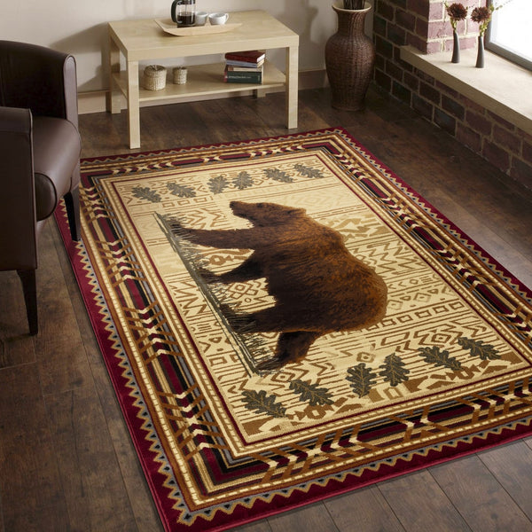 English Elm Nature'S Lodge-Inspired Area Rug - 5'3" X 7'3" Durable, Rustic Design For High-Traffic Spaces B186P180965