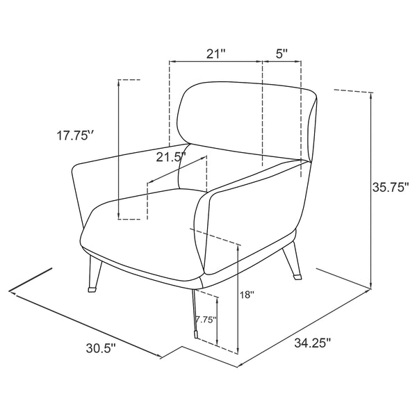 English Elm Fitzgerald Vintage-Inspired Accent Chair with Tailored Welt Trim and Elegant Rounded Arms for Style Grey B062P358458