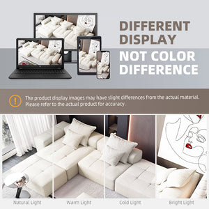 English Elm Modern Oversized Modular Sectional Sofa, Soft Sparkling Chenille With 6 Pillows - No Assembly Needed! W1885S00077