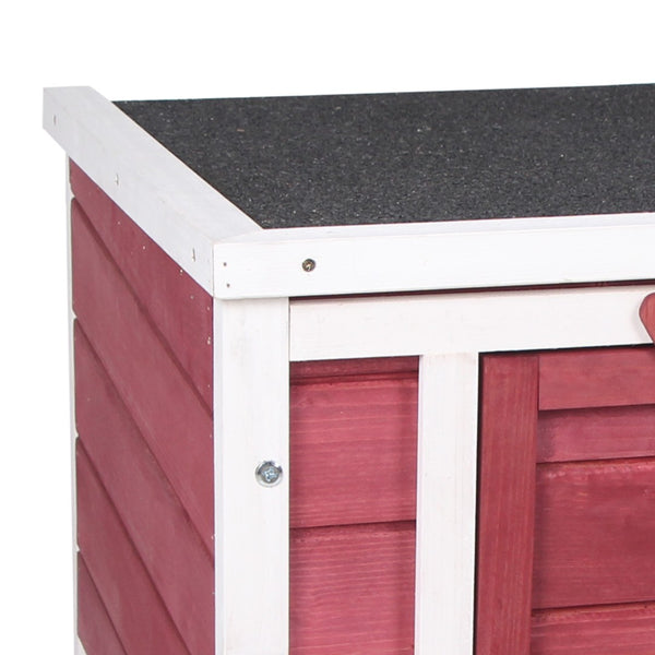 English Elm Pawhut Outdoor Wooden Rabbit Hutch Waterproof Roof Raised Floor Small Pet Shelter W2225P173738