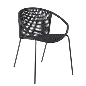 English Elm Snack Woven Rope Steel Stackable Dining Chairs Bistro Set of Two Modern Outdoor B2736P464890