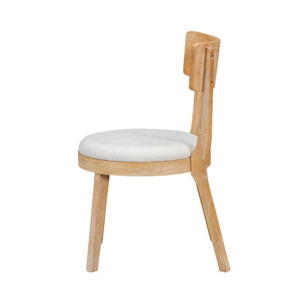 English Elm Set Of 2 Modern Upholstered Dining Chairs In Beige, Durable Rubberwood Frame For Stylish Comfort N842P315186N-GIGA