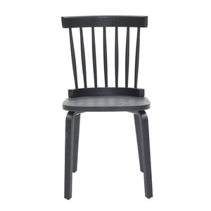 English Elm Windsor Dining Chairs Set Of 4, Ergonomic Spindle Back, Black Wood For Farmhouse & Modern Décor W2069P293308-GIGA