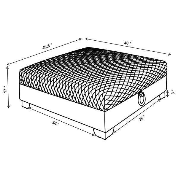 English Elm Cordelia Round Pearl White Upholstered Ottoman with Polished Marble Top & Gold Metal Frame, Luxe Finish B062P328669