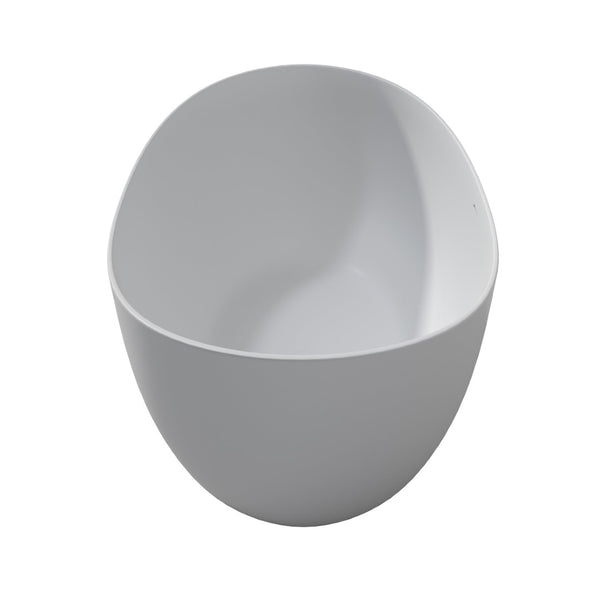 English Elm 65" Freestanding Solid Surface Soaking Tub Matte White Spa Style Bathroom W2704P204066