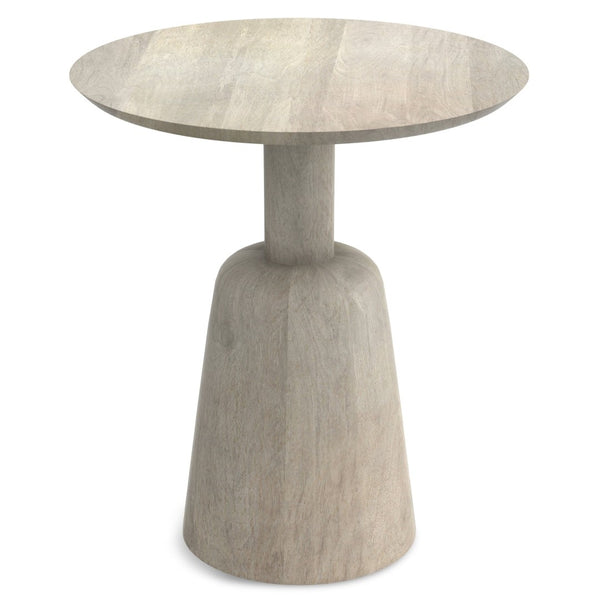 English Elm Finchley Solid Mango Wood Round Side Table with Sculptural Pedestal Base for Living Room B136P419898