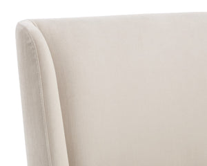 Sunpan Amita Wheeled Dining Chair - Elegant Upholstered Design with Moisture Repellent Performance Fabric Piccolo Prosecco