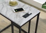 OSP Home Furnishings Norwich C-Table  Black / White Marble